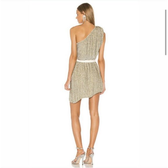 Retrofete Ella Dress Champagne Gold Sequin Mini Party Cocktail S NWOT $525 - Picture 3 of 11
